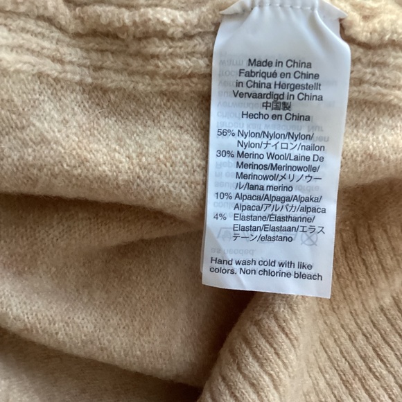 NWT J.CREW SIZE XS V NECK SWEATER MERINO WOOL ALPACA BLEND BEIGE CLASSIC - Picture 10 of 11